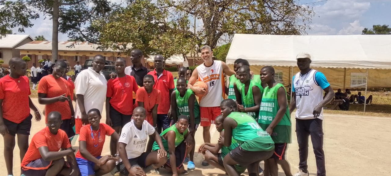 Students of Fr Aloysious Secondary School Bala participating in basketball